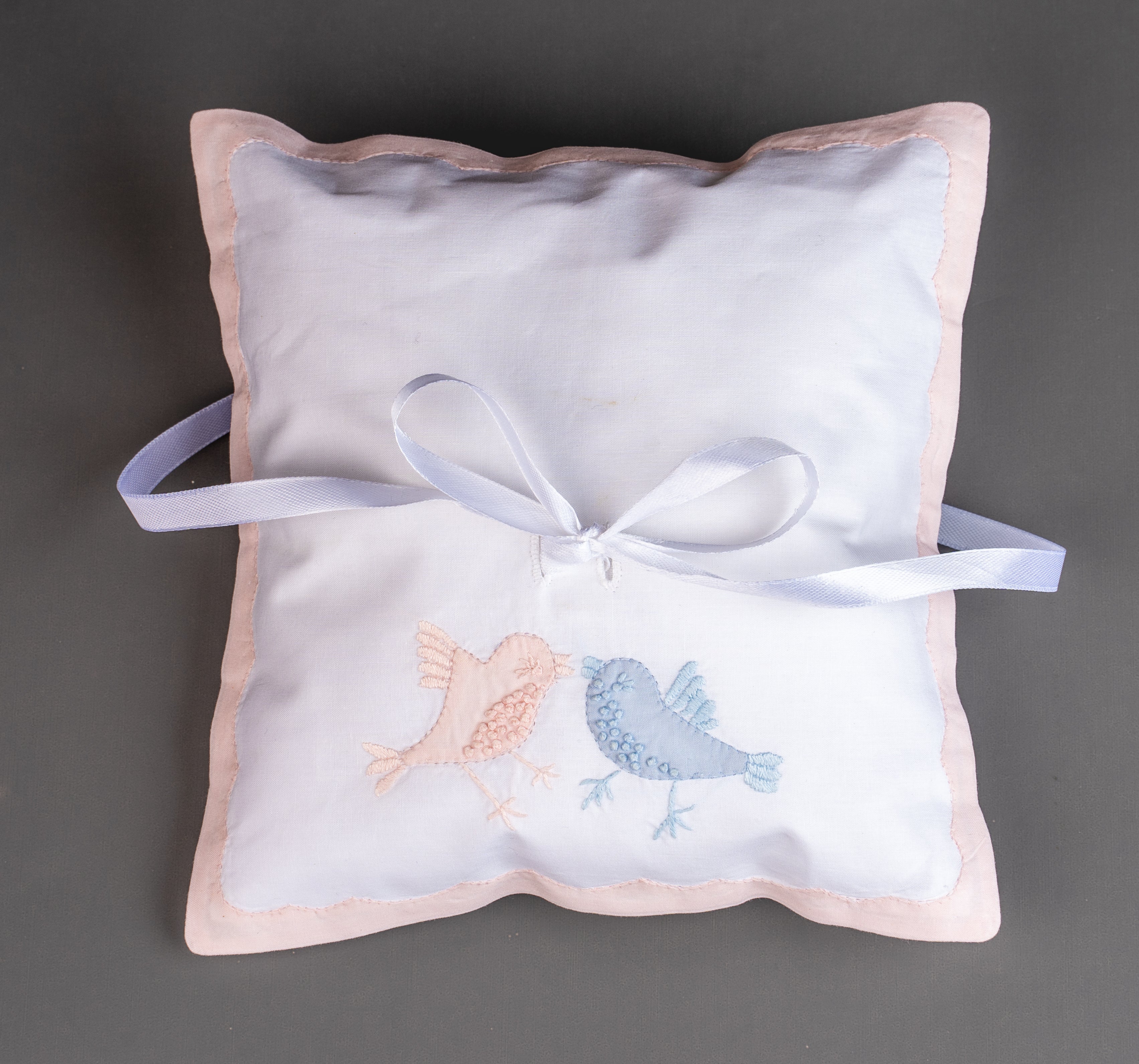 Edward Boutross Pillow - Blue Appliqued Edge Sham