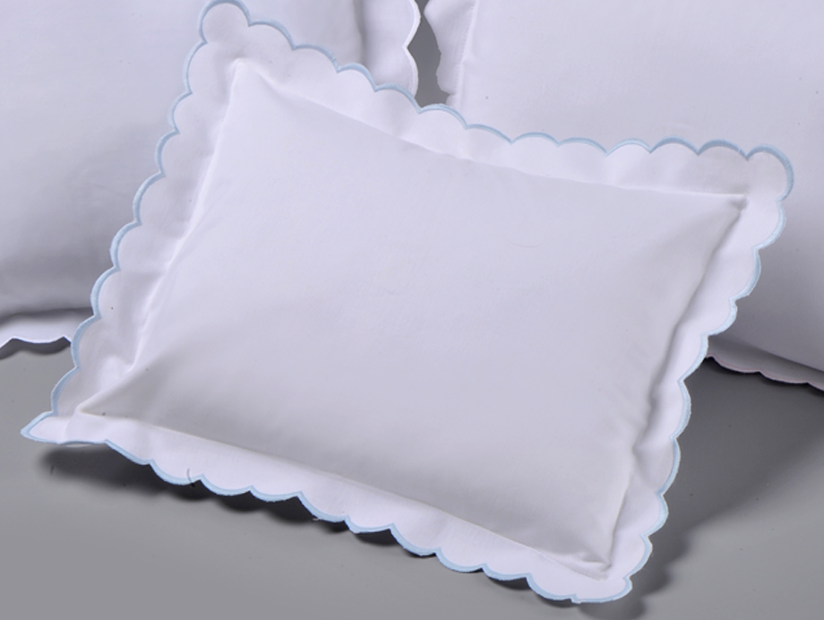 Edward Boutross Pillow - Blue Rosepointe Scallop Baby Sham